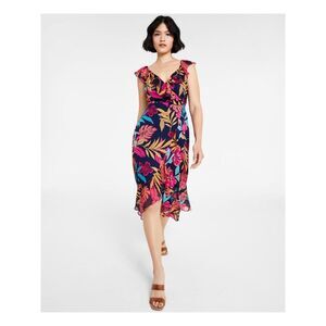 NWT KENSIE DRESSES Womens Navy Lined Hem Sleeveless Midi Dress 2